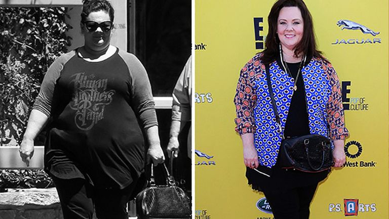 How does Melissa McCarthy look like before and after losing weight